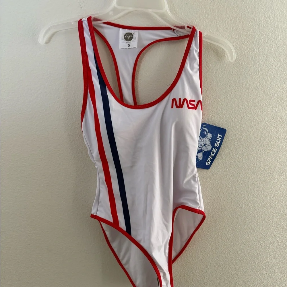 NASA Women's One Piece Swimsuit - White and Red - Picture 1 of 3